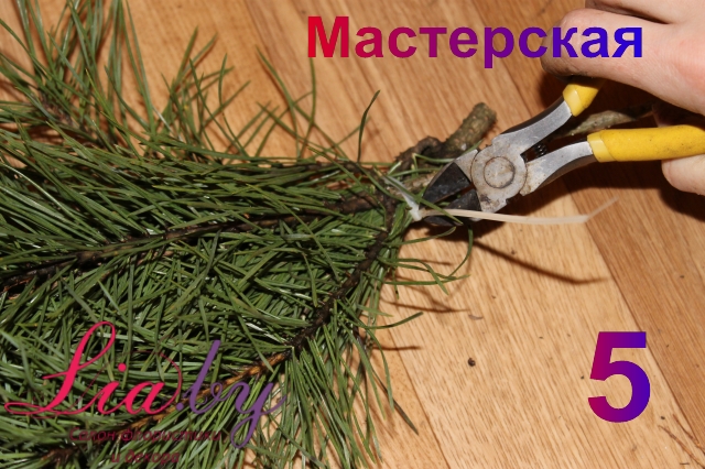 Рождественский венок и гирлянда из натуральной хвои — фото 5