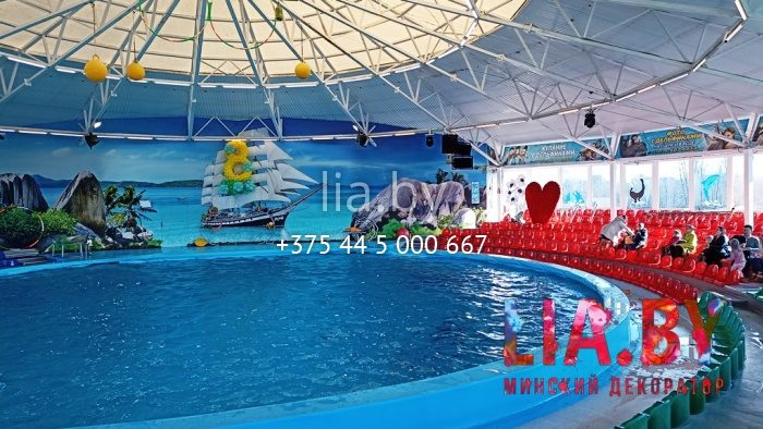 Гигантское сердце и цифра 8 в Дельфинарии