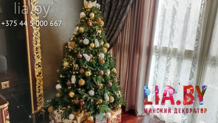 оформление ели в стиле Luxury к новому году