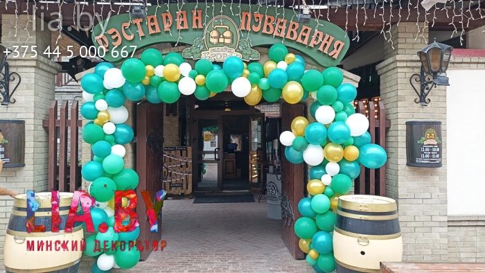 оформление входа шарами