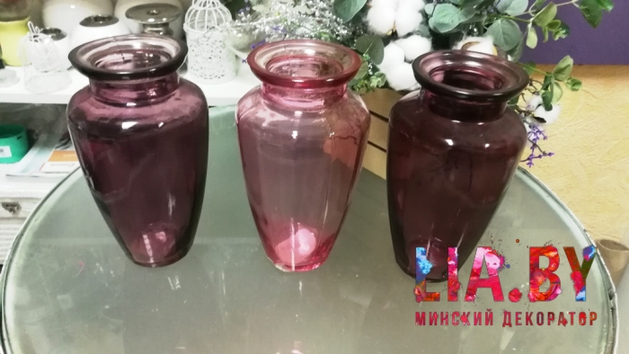 картинка Ретро-вазы сосуды бордо/розовый
